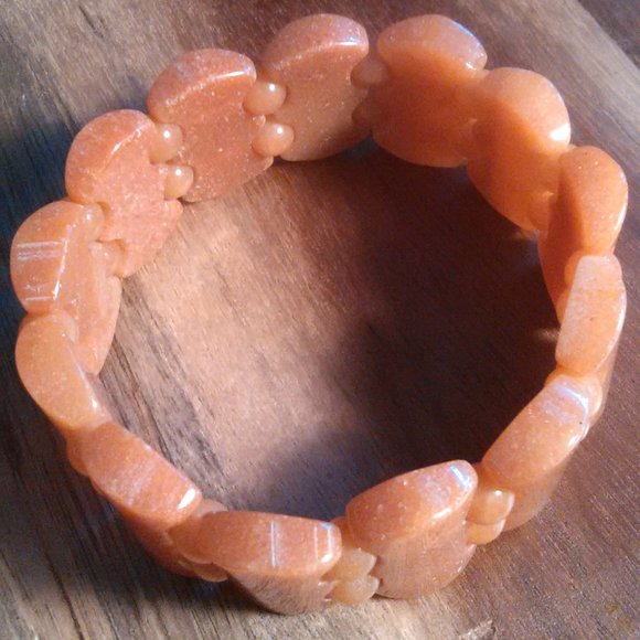 Red Aventurine Fancy Shape Stretch Bracelet - Picture 4 of 13